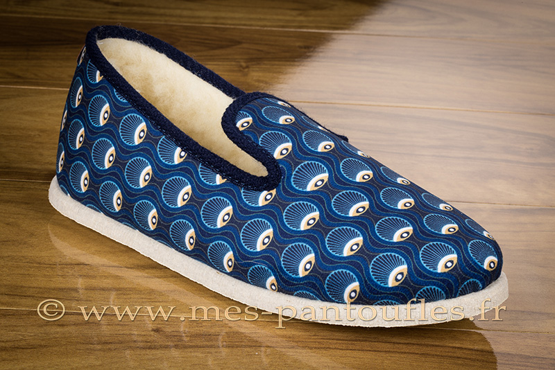 Charentaises Juno Marine IGP feutre confort crêpe | Mes Charentaises