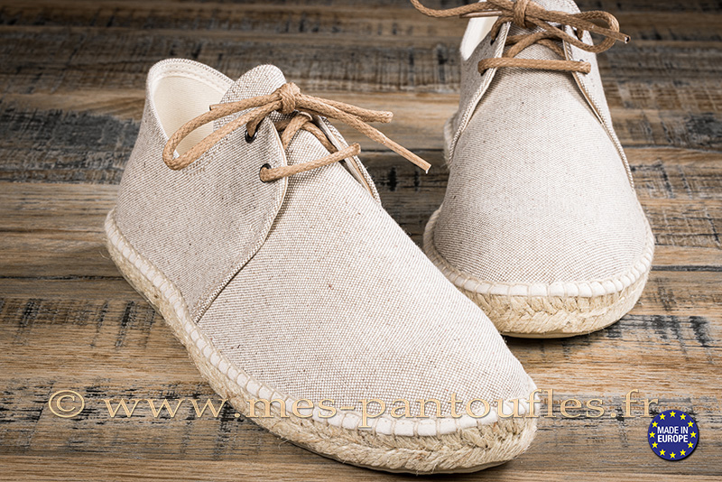 Espadrilles en toile a lacet nature