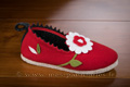 Charentaises rouge feutre fantaisie design