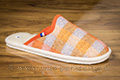 Mules à carreaux semelle feutre jaune/orange - n°9amont0106