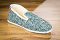 Pantoufles charentaises semelles feutre tweed vert - n°9amont0132