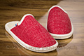 Mules semelles feutre tweed rouge