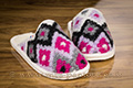 Mules semelles feutre tricot gris/violet