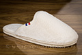 Mules semelle feutre très chic doudou blanc