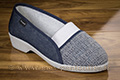 Sans-gêne femme en jean tweed bleu