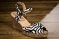 Espadrilles à talon ivoire et noir