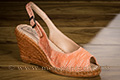 Espadrilles à talon orange