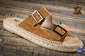 Sandales homme type espadrilles cuir chamois à boucles - n°9jun016