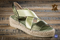 Sandale à talon compensé vert métal - n°9jun020