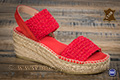 Sandale compensée rouge - n°9jun08