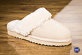 Mules fourrées beige