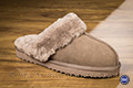 Mules fourrées taupe