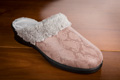 Mules à talon rose effet lézard - n°9mulc083