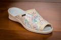 Mules femme satinées beige