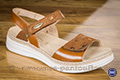 Sandales camel pour femme cuir à lanière