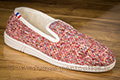 Pantoufles charentaises pour femme tweed brique