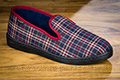 Charentaises été semelle élastomère écossais bordeaux/marine - n°9vul57