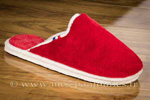 Mules semelle feutre très chic doudou rouge