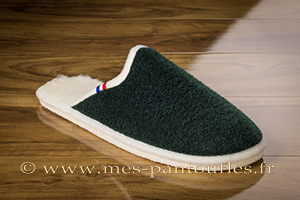 Mules semelles feutre vert sapin