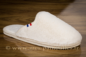 Mules semelle feutre très chic doudou blanc