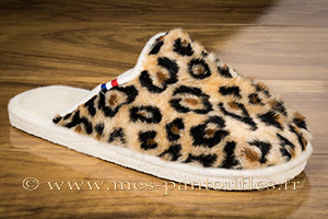 Mules confort crêpe très chic doudou léopard