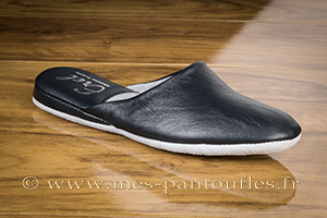 Mule cuir marine pour femme