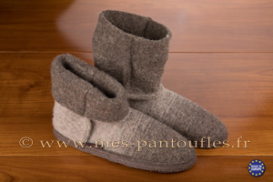 Bottines laine taupe