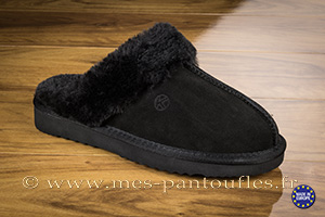 Mules fourrées noires