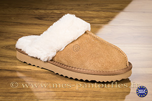 Mules fourrées chamois