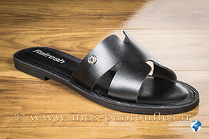 Sandales plates vegan noires