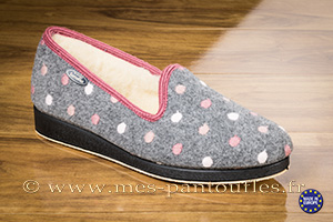 Pantoufles type ballerine souris neige