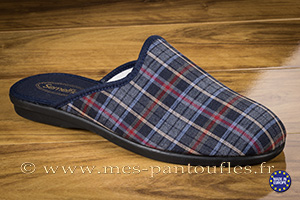 Mules homme écossais marine