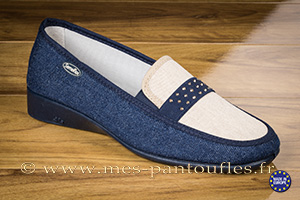 Mocassin femme jeans/beige