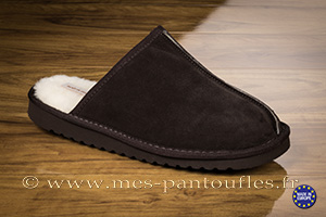 Mules cuir fourrée hiver pour homme