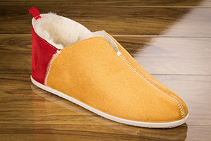 Chaussons Bicolores Elf Médiéval camel/rouge