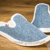 Babouches semelles feutre tweed océan - 9amont0101
