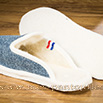 Babouches semelles feutre tweed océan - 9amont0101