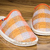 Mules à carreaux semelle feutre jaune/orange - 9amont0106