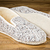 Pantoufles charentaises semelles feutre tweed neige moucheté - 9amont0140