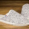 Mules charentaises tweed neige moucheté - 9amont0141
