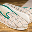 Pantoufles charentaises semelles feutre écossais vert/beige - 9amont0163