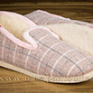 Pantoufles charentaises pour femme semelles feutre écossais rose - 9amont048