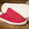 Mules semelles feutre tweed rouge - 9amont088
