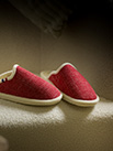 Mules semelles feutre tweed rouge - 9amont088