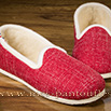 Superbes ballerines feutre en tweed rouge - 9amont089