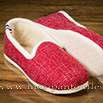 Superbes ballerines feutre en tweed rouge - 9amont089