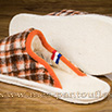 Mules semelles feutre carreaux orange - 9amont092
