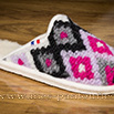 Mules semelles feutre tricot gris/violet - 9amont093