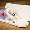Mules semelles feutre tricot rose/beige - 9amont094
