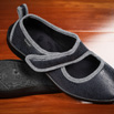 Ballerines confort à scratch tissus extensible - 9bal052